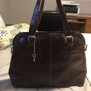 Leather shoulder bag